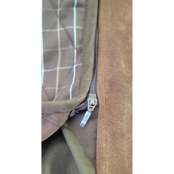 J.Crew Men's Large Brown 100%‎ Leather Suede Coat Zipper Lining Jacket EUC - Picture 10 of 16